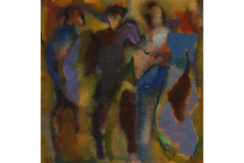 «Весёлая компания», 1979 г., бумага, акварель, 17,3х17,5