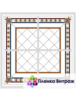 Пленка самоклеющаяся на потолок ,  витражная пленка, пленочный витраж с классическим рисунком
