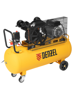 Компрессор воздушный BCV2200/100, ременный привод, 2.2 кВт, 100 литров, 370 л/мин Denzel