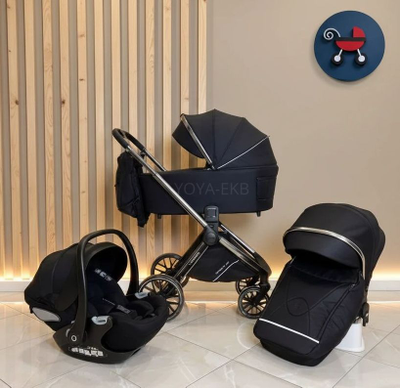 Детская коляска 3 в 1 Luxmom 888X Черный