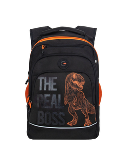 Рюкзак школьный GRIZZLY RB-450-3 Черный - оранжевый