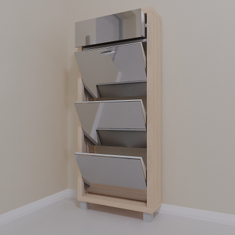 Обувница Айрон-3 Плюс (фасад Зеркало)