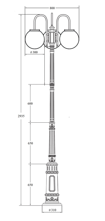 Садово-парковые светильники шар GLOBO L-3-08 (189см)