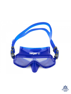 Маска с трубкой Sargan "БАТТЕРФЛЯЙ-М" черно-ярко синий