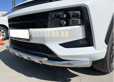 Защита переднего бампера двойная с перемычками d60/42 для JAC JS6 2022-