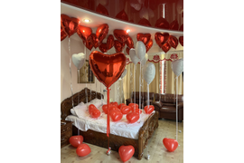 Оформление шарами номера в отеле, гостинице