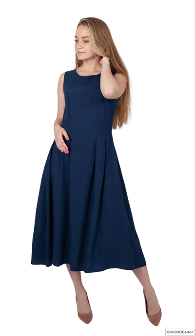 Платье темно-синее миди Linea Cinque (L)