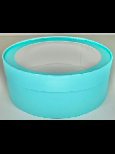 Коробка круглая для зефира, печенья с/о (бирюза), Д200*70мм