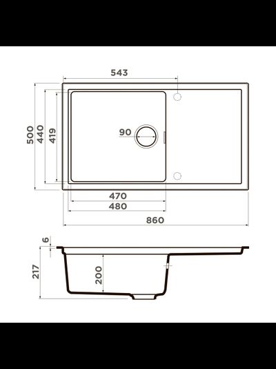 Мойка OMOIKIRI SINTESI 86