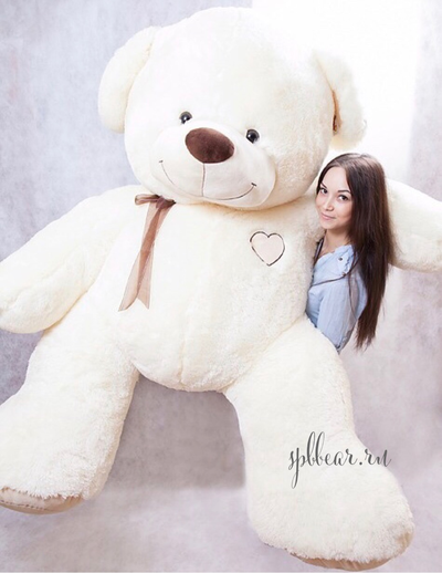 Гигантский плюшевый медведь 240 см бежевый Михель