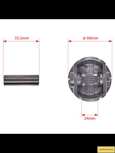 Поршень в сборе 4T двиг. CB250 d-69, p-17 (тефлон) SM-PARTS