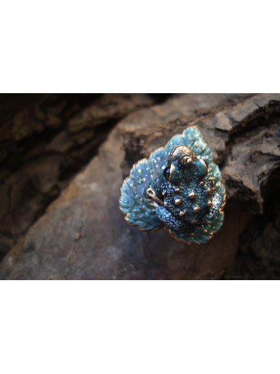 "Рапсодия осенних сумерек", фэнтези-кольцо с лягушкой-единорогом