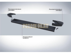 Порог-площадка "Black Start" F180ALB + комплект крепежа, RIVAL, BYD Song Plus 2023-