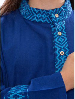 Косоворотка ткачество "Сила Души" синяя