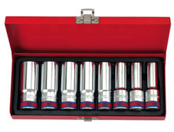 Набор глубоких торцевых головок 1/2", двенадцатигранные, 1/2"-15/16", 8 предметов KING TONY 4208SR