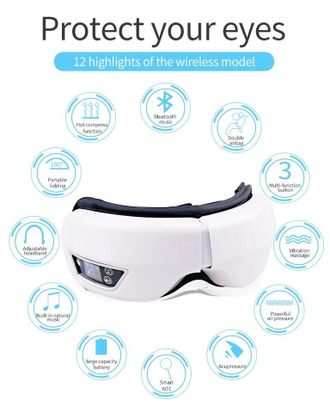 Умный Массажер для Глаз с Bluetooth Intelligent Eye Massage Instrument Оптом