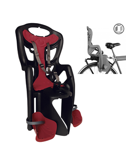 Детское заднее велокресло Bellelli Pepe Clamp, цвет: чёрный, вес до 22 килограмм