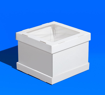 Коробка для торта с/о усиленная (белая, гофрокартон), 260*260*300мм