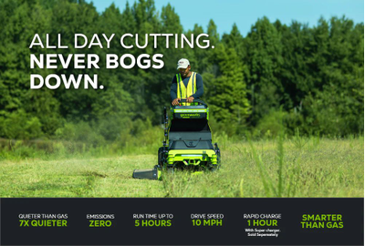 Райдер Stand-on Greenworks OptimusZ ZTCS92 82V 8 кВт·ч