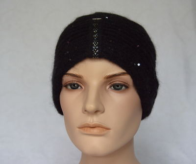 женская шапка чалма черная со стразами Vizio Италия фото