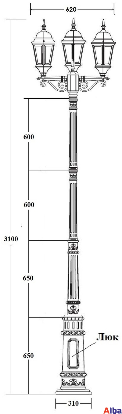 Astoria 91410B/E7 Bl Парковый светильник