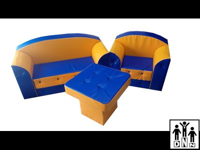 Детская игровая мебель "Гулливер" синий / желтый