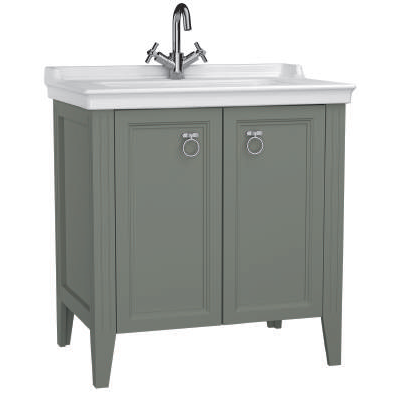 Шкаф Vitra Valarte 80 см с раковиной, с дверцами, цвет серый матовый, 62154