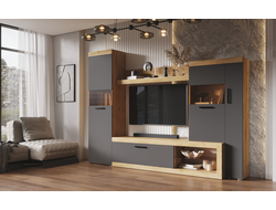 ЛДСП Гостиная БАСТОН Дуб Вотан/Графит