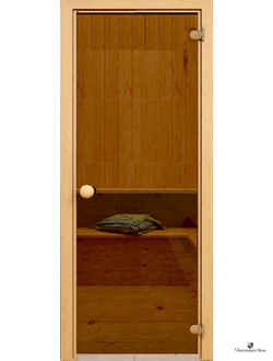 Дверь стеклянная для бани и сауны Эконом Классика бронза 6 мм 700*1900 мм