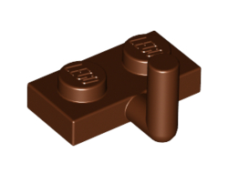 Plate, Modified 1 x 2 with Bar Arm Up Horizontal Arm 5mm, Reddish Brown (4623b / 6173941 / 6261359)