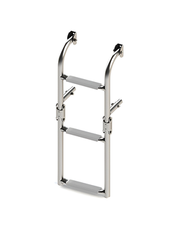 Трап складной с вертикальным креплением, 3 серых ступени (ширина 220 мм.)