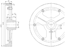 Шкив канатоведущий 650х4х12 0610Б.02.00.020Щ МЛЗ