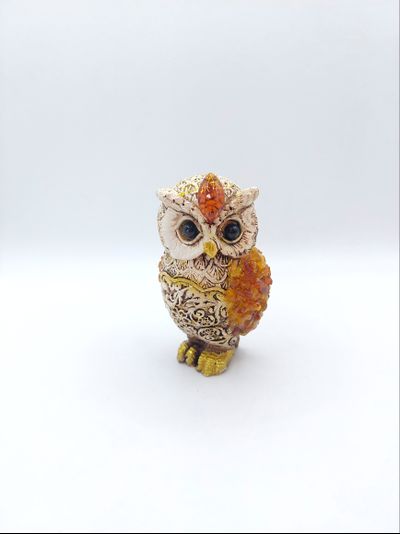 Сова блестящая средняя с янтарем № 2