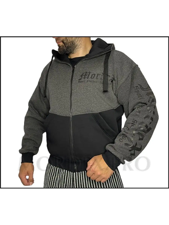 ХУДИ MORDEX с капюшоном и замком (черный/серый)