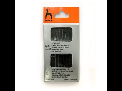07304 PONY Иглы для бисера разм.10-12 уп.6 шт
