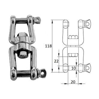 Вертлюг скоба-скоба 6мм CIM 2703-0106