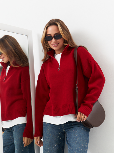 Джемпер поло с длинным рукавом