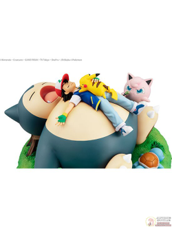 Фигурки Сатоши, Бульбазавр, Снорлакс, Пикачу, Джигглипуф, Сквиртл (Fushigidane, Kabigon, Pikachu, Purin, Satoshi, Zenigame)