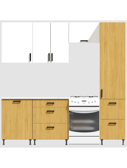 Кухня Эконом 1,8 метра с колонкой (1300х500) Цвет: Белый/Дуб Сонома