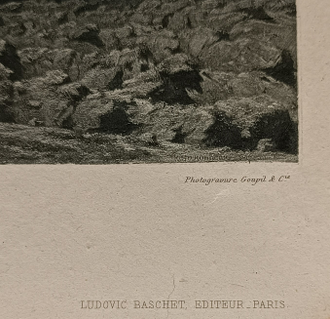 "Пахота в Ниверне" фотогравюра Rosa Bonheur / Goupil & Cie 1882 год