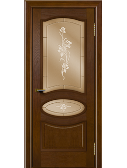 ЛАЙНДОР (УЛЬЯНОВСК)/ МОДЕЛЬ ОЛИВИЯ/ ПОЛОТНО ОСТЕКЛЕННОЕ/ НАТУРАЛЬНЫЙ ШПОН ЯСЕНЯ/ ТОН 30 (ШОКОЛАД)