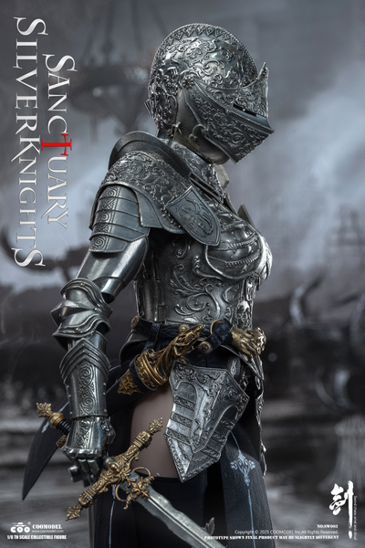 ПРЕДЗАКАЗ - Стражница святилища в серебряном - Коллекционная фигурка 1/6 SWORDS OF CHAOS - SILVER TEMPLE GUARDIAN (NICKEL SILVER EDITION) (SW003) - COOMODEL ?ЦЕНА: 41900 РУБ.?