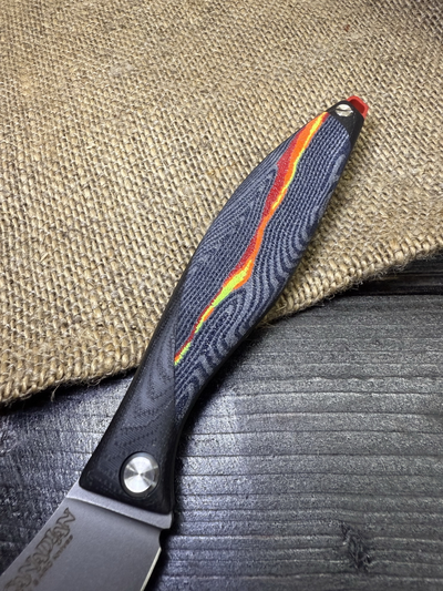 Фрикционный складной нож Канадец Большой сталь ELMAX, рукоять G10/микарта молния