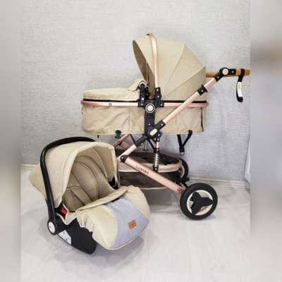 Детская коляска 3 в 1 Luxmom 530w Бежевый