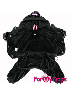 FOR MY DOGS костюм для собак утепленный велюровый черный
