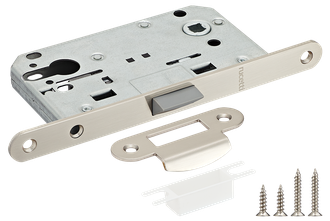 Защелка под цилиндр бесшумная Rucetti RP1885 SN Цвет - белый никель