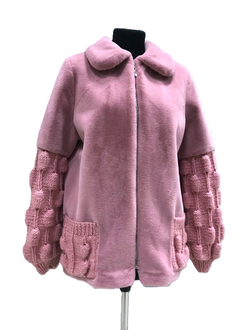 Меховая куртка цвет розовый модель 120