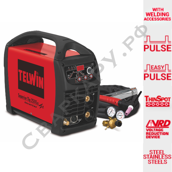 Установка для аргонодуговой сварки Telwin SUPERIOR TIG 251 DC-HF/LIFT VRD