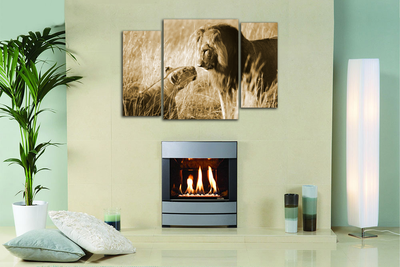 Модульная картина "Любовь царей Саванны"