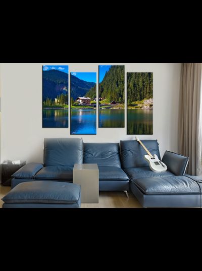 Модульная картина "Отдых у реки"